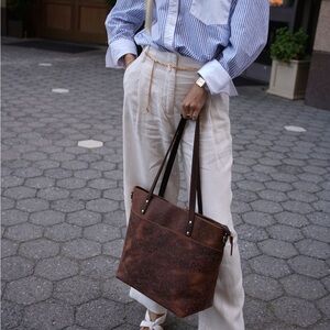 Brown Leather Tote Bag